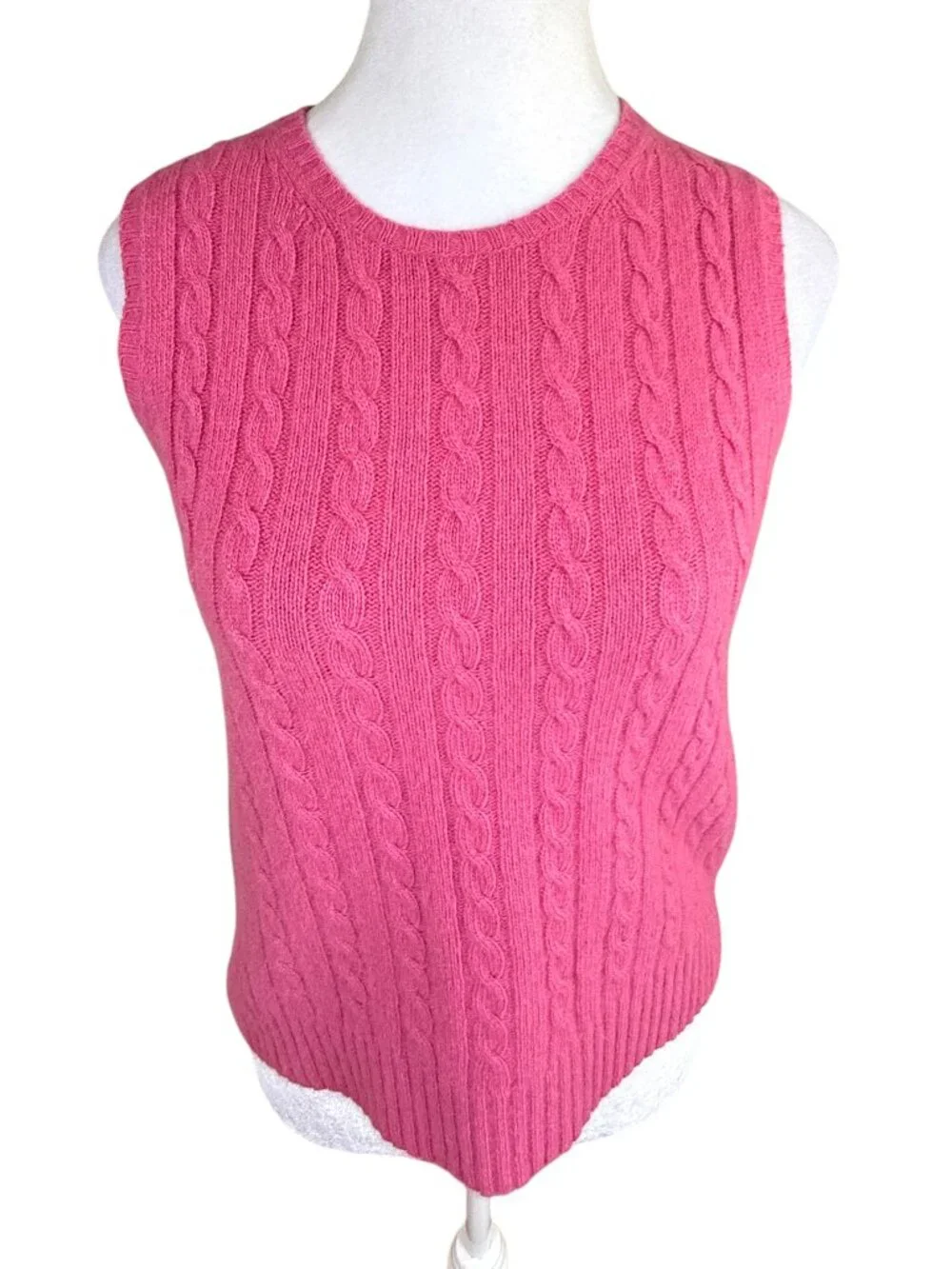 Charter Club Sweater Vest Wool Angora Cashmere Cable Knit (M)